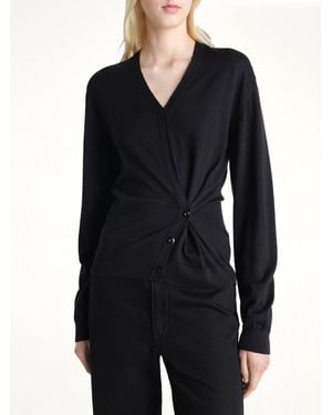Lemaire Twisted V Neck Jumper - Blue