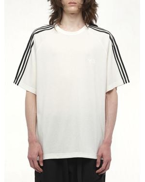 Y-3 Wire Stripe Short Sleeve T-Shirt, Size: Small - White