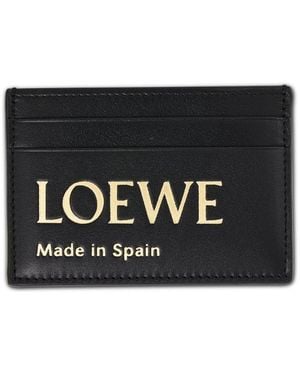 Loewe Embossed Plain Card Holder - Black