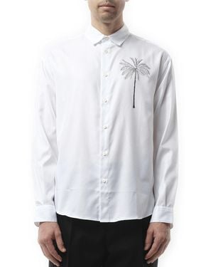 Jacquemus La Chemise Simon Palm Tree, 100% Cotton - White