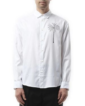 Jacquemus La Chemise Simon Palm Tree, 100% Cotton - White