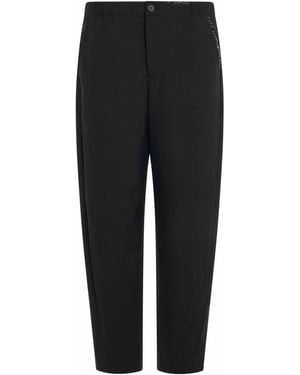 Marni Wide Leg Cropped Pants, 100% Cotton - Black