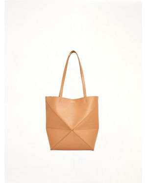 Loewe Medium Puzzle Fold Tote Bag - White