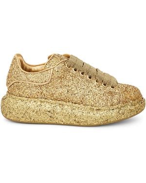 Alexander McQueen Larry Oversized Heel Glitter Trainers, , 100% Calf Leather - Yellow