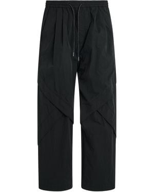 Juun.J Nylon Piped Trousers, , 100% Nylon - Black