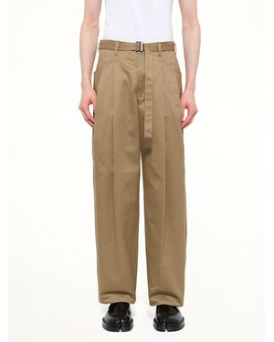 Sacai Cotton Chino Trousers - Natural