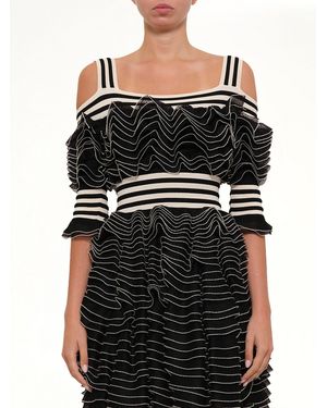 McQueen Lacy Frills Mini Dress - Black