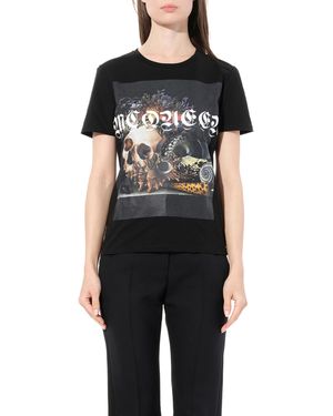McQueen Still Life Skull T-Shirt, 100% Cotton - Black