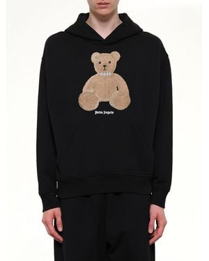 Palm Angels Bear Regular Hoodie - Black