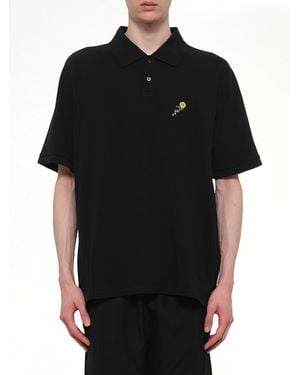 vowels S/S Pique Polo - Black