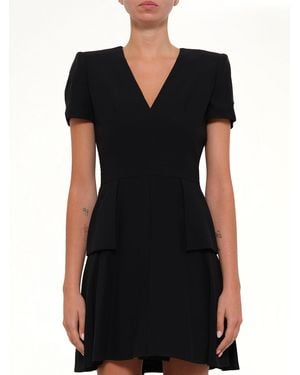 McQueen Leaf Crepe Dress - Black