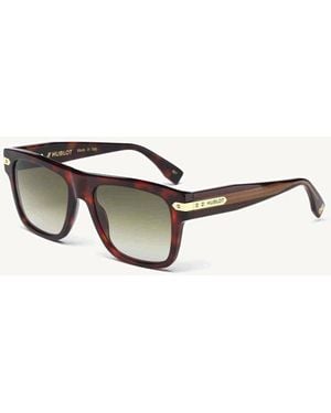 Hublot Square Acetate Sunglasses With Gradient Mirror Lens - Brown