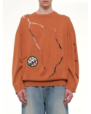 Doublet Cracked Egg Knit Pullover - Orange