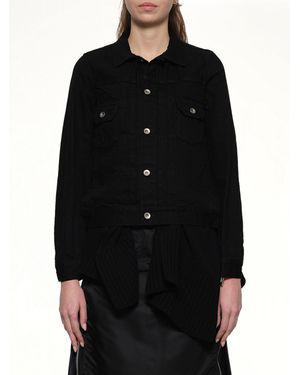 Sacai Denim X Wool Knit Jacket - Black