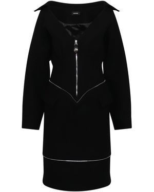 we11done Off-Shoulder Neck Line Dress, Size: Small - Black