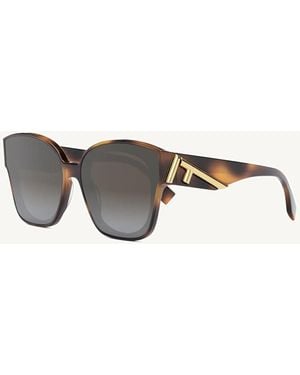 Fendi Fe40098F 6553B Cat Eye Sunglasses - Metallic