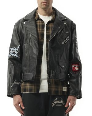 Represent Metallica Leather Jacket, Long Sleeves, 100% Leather, Size: Small - Black