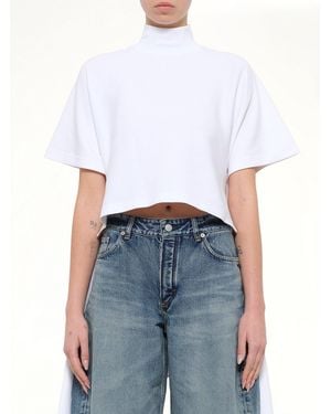 Alaïa Cotton Jersey Asymmetric T-Shirt - White
