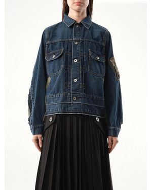 Sacai Denim Nylon Twill Jacket - Blue