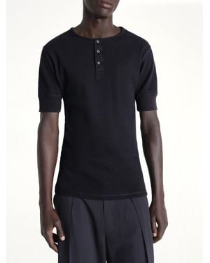 Lemaire Rib Henley Top - Blue