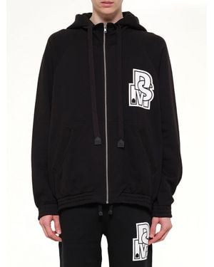 DSM KEI NINOMIYA Pile Knit Zipped Hoodie - Black