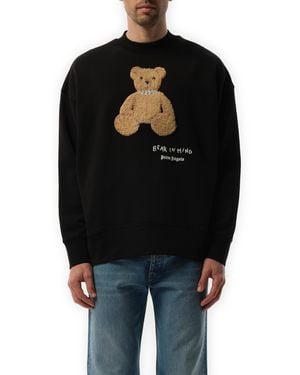 Palm Angels Bear, Long Sleeves, /, 100% Cotton - Black