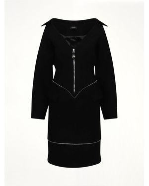 we11done Off-Shoulder Neck Line Dress - Black
