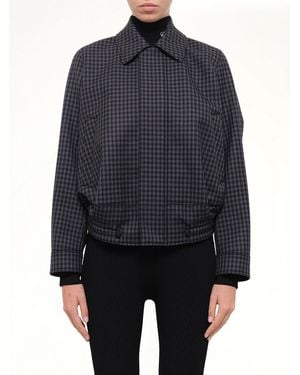 Loewe Wool Check Drawstring Jacket - Blue