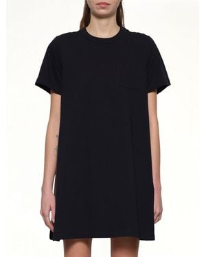 Sacai Paisley Print X Cotton Jersey Dress - Black