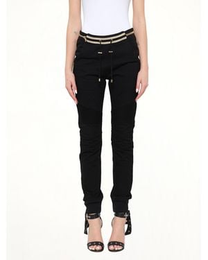 Balmain Jersey Biker Zip - Black