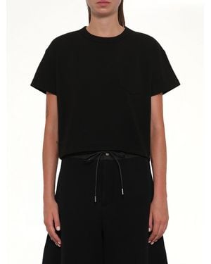 Sacai S Cotton Jersey T-Shirt - Black
