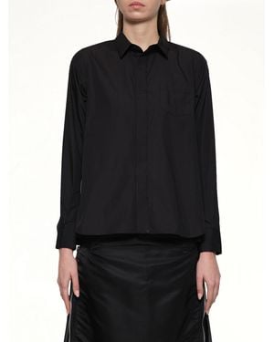 Sacai Poplin X Chiffon Shirt - Black