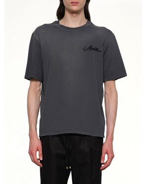 Amiri Bleach Bandana Patch T-Shirt - Grey