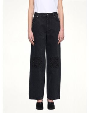 Loewe Anagram Baggy Tonal Jeans Af - Black