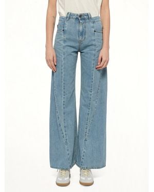 Maison Margiela Cut Out Waistband Relaxed Fit Denim Jeans, 100% Cotton - Blue