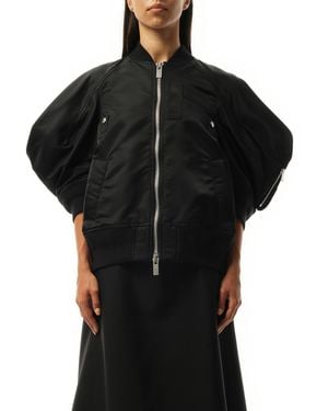 Sacai Nylon Twill Quarter Sleeve Blouson Bomber Jacket, 100% Nylon - Black
