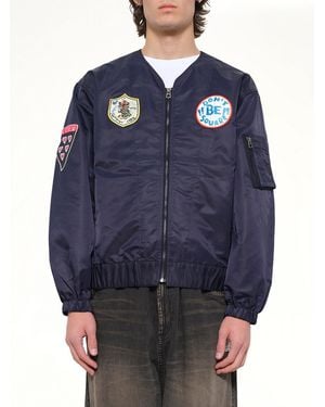 KENZO Badges Collarless Bomber - Blue