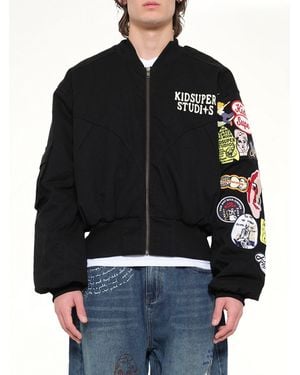 Kidsuper Patches Bomber Jacket - Black