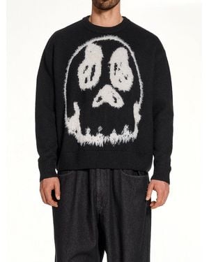 Y-3 Skull Graphic Knit Sweater - Black