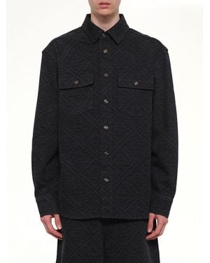 CASABLANCA Laser Monogram Denim Shirt - Blue