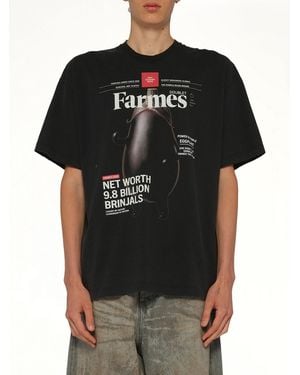 Doublet Farmes Magazine Cover T-Shirt - Black