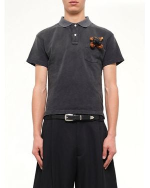 Doublet Gas Mask Bear Polo Shirt - Black