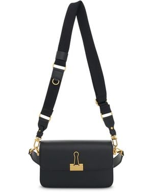 Off-White c/o Virgil Abloh Plain Medium Binder Shoulder Bag, 100% Leather - Black