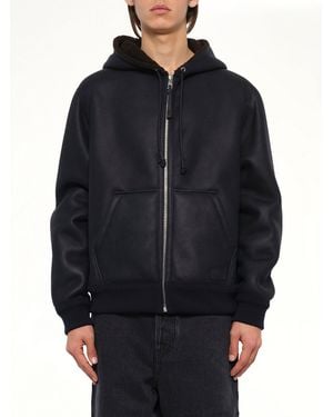Loewe Hooded Shearling Reversible Jacket - Blue