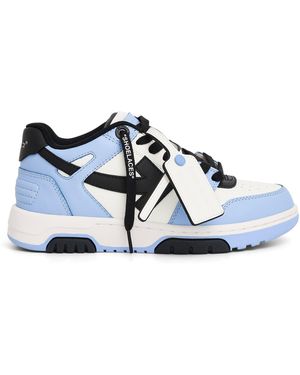 Off-White c/o Virgil Abloh Off- Out Of Office Calf Leather Trainers, Light, 100% Rubber - Blue