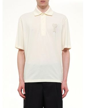 Ami Paris Knitted Adc Boxy Polo - White