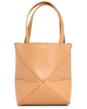 Loewe Mini Puzzle Fold Tote Bag, 100% Vacuno-Calf Skin - Orange