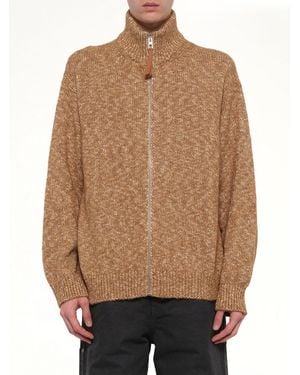 Loewe Zip-Up Cardigan - Natural