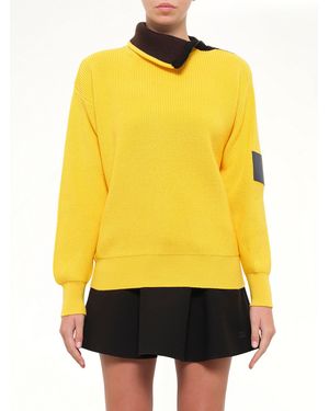 Loewe Wool Zip-Up Jumper - Yellow
