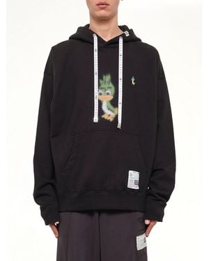 Maison Mihara Yasuhiro Leon Printed Sweat Hoodie - Blue
